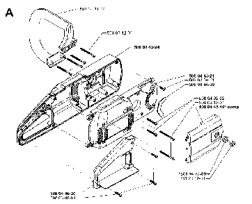 Chassis / Frame Diagram and Parts List for 16000 19984000001 Husqvarna Chainsaw