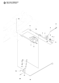 Height Adjustment Diagram and Parts List for R155 (965178601)(2007-03) Husqvarna Lawn Tractor