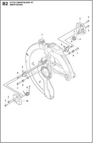 Guard B Diagram and Parts List for K1270II  Husqvarna Concrete Saw