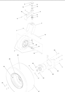 Part Location Diagram of 539108331 Husqvarna FRONT CASTER ARM