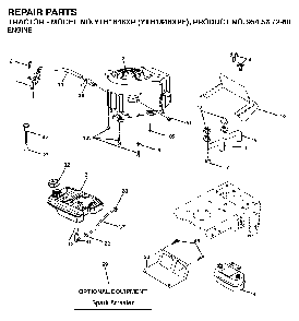 Engine Diagram and Parts List for YTH1848XPF (954567260)(2003-06) Husqvarna Lawn Tractor