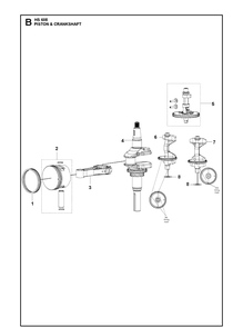 Piston And Crankshaft Diagram and Parts List for 593230101 2021-01 Husqvarna Engine