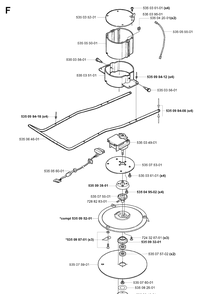 Blade Motor And Cutting Equipment Diagram and Parts List for G1 1998-2003 Husqvarna Lawn Mower