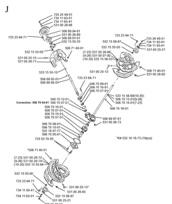 Auger Housing And Impeller Diagram and Parts List for 10-30  Husqvarna Snow Blower