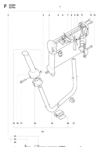 Throttle Controls Diagram and Parts List for 327LX 20080900001-Current Husqvarna Edger