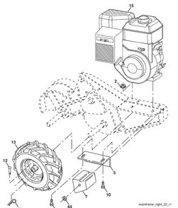 Mainframe / Rightside Diagram and Parts List for 650RTT (96093000203)(2008-09) Husqvarna Tiller