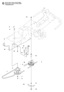 Transmission Diagram and Parts List for R15-V2AWD (965200901)(2008-01) Husqvarna Lawn Tractor