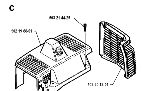Cylinder Cover Diagram and Parts List for 235R 19930600001-19940600000 Husqvarna Brush Cutter