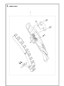 Debris Shield Diagram and Parts List for 331R  Husqvarna Edger