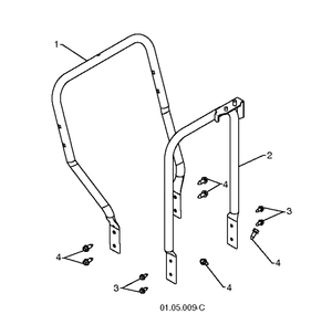 Handle 2 Diagram and Parts List for 14527XLS (96193006101)(2010-08) Husqvarna Snow Blower