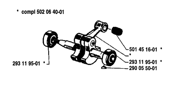 Crankshaft Diagram and Parts List for 140R 1980-02 Husqvarna Brush Cutter