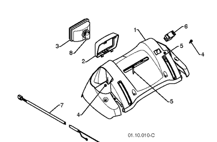 Handle 2 Diagram and Parts List for 14527E (96193007500)(2011-06) Husqvarna Snow Blower