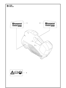 Decals Diagram and Parts List for 525IB  Husqvarna Leaf Blower / Vacuum