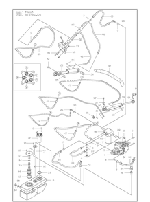 Hydraulics 2 Diagram and Parts List for P525D (966607401)(20120100001-20143999999) Husqvarna Lawn Mower
