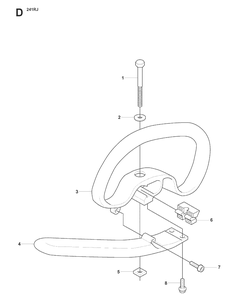 Handle Diagram and Parts List for 241RJ  Husqvarna Brush Cutter
