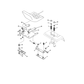 Seat Assembly Diagram and Parts List for 917279040  Husqvarna Lawn Tractor