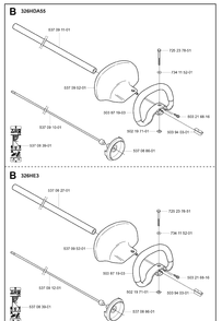 Shaft And Handle Diagram and Parts List for 326HE4 (X-SERIES)(20013500001-20033100000) Husqvarna Hedge Trimmer