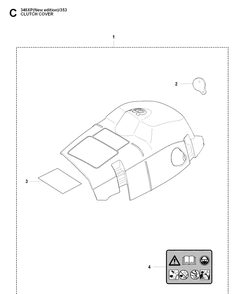Cylinder Cover Diagram and Parts List for 353 20090400001-Current Husqvarna Chainsaw