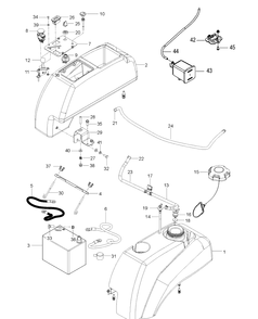 Ignition System Diagram and Parts List for M-ZT52  Husqvarna Lawn Mower