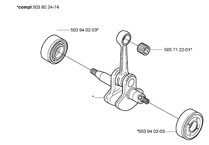 Crankshaft Diagram and Parts List for 323L 2005-03 Husqvarna Trimmer