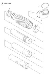 Tube Diagram and Parts List for 180BF 20084000001-Current Husqvarna Leaf Blower / Vacuum