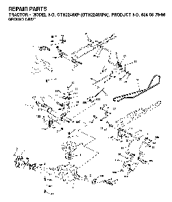 Drive Diagram and Parts List for GTH2248XP (GTH2248 XPA, 954567888)(2002-01) Husqvarna Lawn Tractor