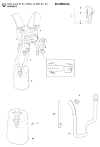 Harness Diagram and Parts List for 325CX 20080900001 & Above Husqvarna Trimmer