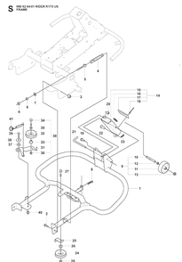 Frame Diagram and Parts List for RIDER175 (966828401)(2008-05) Husqvarna Lawn Mower