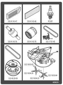 Frequently Used Parts Diagram and Parts List for CTH150 (TWIN, 96061026100)(2010-01) Husqvarna Lawn Tractor