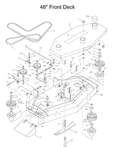 48 Inch/122cm Cutting Deck Diagram and Parts List for WG3613P (968999116)(2005-11) Husqvarna Lawn Mower