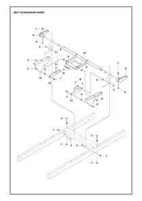 Suspension Diagram and Parts List for XCITETMZ375 Z380 Husqvarna Lawn Tractor