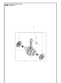 Crankshaft Diagram and Parts List for 236E 20101400001-20180500001 Husqvarna Chainsaw