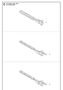 Cutting Equipment Diagram and Parts List for 327HE4 X-SERIES Husqvarna Hedge Trimmer
