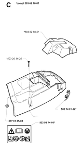 Cover Diagram and Parts List for 365 19994500001-20020100000 Husqvarna Chainsaw
