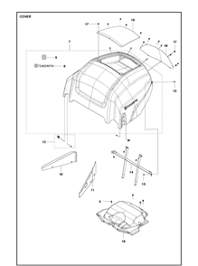 Cover Diagram and Parts List for P525  Husqvarna Lawn Mower