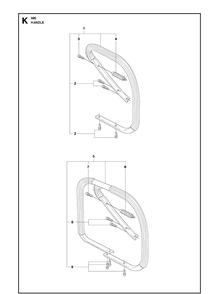 Handle Diagram and Parts List for 365 20101800001-Current Husqvarna Chainsaw