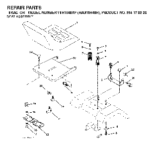 Seat Diagram and Parts List for YTH1848XP (HAU18H48H, 954170226)(2004-09) Husqvarna Lawn Tractor