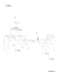 Master Cylinder With Integral Reservoir Diagram and Parts List for HUV4421DXP 2006-11 Husqvarna Lawn Tractor