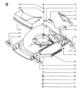 Frame Diagram and Parts List for JET46R  Husqvarna Lawn Mower