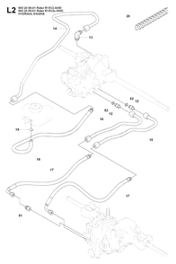 Hydraulic Pump - Motor Diagram and Parts List for R15-V2AWD 2008-01 Husqvarna Lawn Tractor