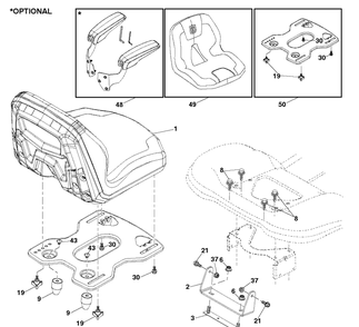 Seat Diagram and Parts List for TS146TXD (96041043600)(2019-07) Husqvarna Lawn Tractor
