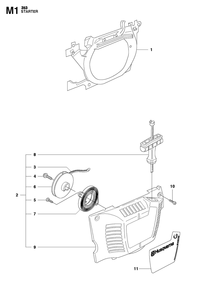 Starter Diagram and Parts List for 353-353G 353E-tech-353G E-tech Husqvarna Chainsaw