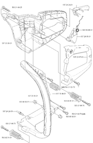 Handles/ Throttle Diagram and Parts List for 455ERANCHER 2007-01 Husqvarna Chainsaw