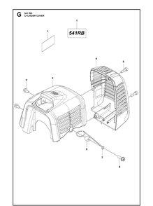 Cylinder Cover Diagram and Parts List for 541RB  Husqvarna Brush Cutter