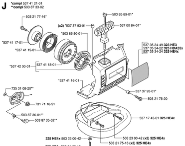 Part Location Diagram of 537353449 Husqvarna 