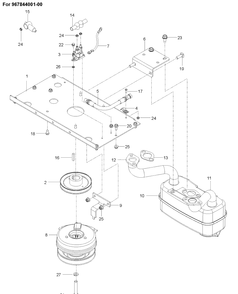 Engine Mounting, Guards And Muffler 3 Diagram and Parts List for M-ZT52  Husqvarna Lawn Mower