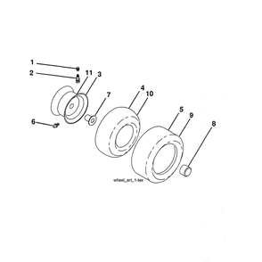 Wheels & Tires Diagram and Parts List for 96043026000  Husqvarna Lawn Tractor