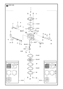 Carburetor Details Diagram and Parts List for K960CHAIN 2008-03 Husqvarna Circular Saw