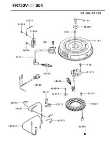 Electrical Diagram and Parts List for FR730V-ES04 2018-11 Husqvarna Engine