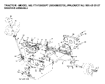 Steering Diagram and Parts List for YTH1848XPT (96043000701)(2006-03) Husqvarna Lawn Tractor